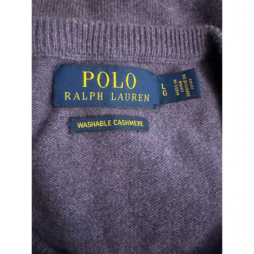 Polo Ralph Lauren Purple Washable Cashmere Crewneck Sweater Mens Large Preppy